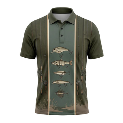 Bass Fishing Polo Shirt, Fathers Day Golf Shirts For Men BFP1005