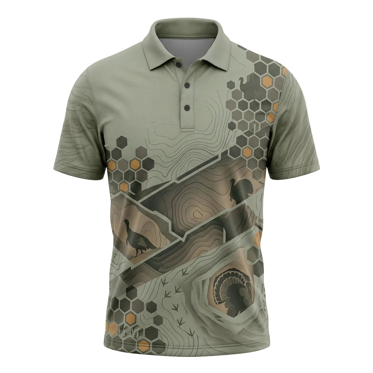 Turkey Hunting Polo Shirt, Fathers Day Golf Shirts For Men TP1029