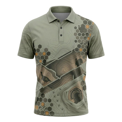 Turkey Hunting Polo Shirt, Fathers Day Golf Shirts For Men TP1029