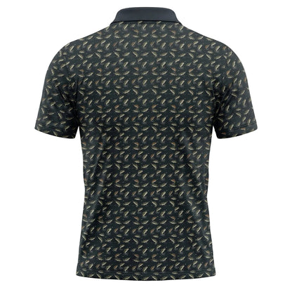 Jumping Bass Fishing Pattern Polo Shirt BFP1006