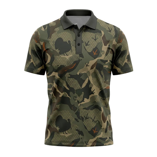 Turkey Hunting Hex Camo Polo Shirt TP1024