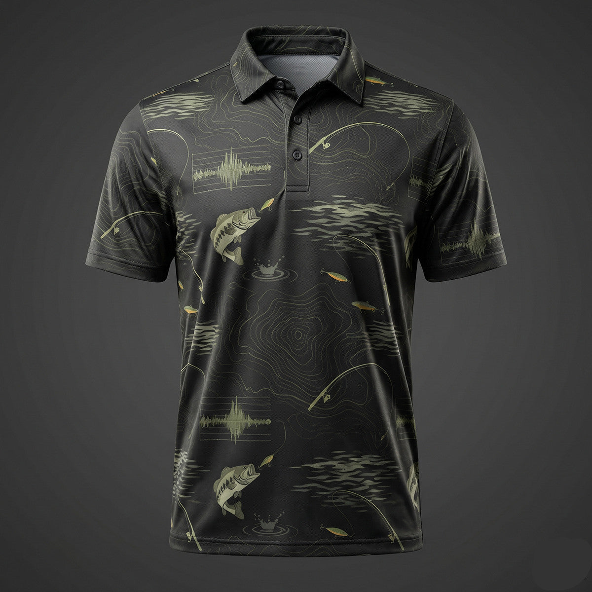 Bass Fishing Polo Shirt, Fathers Day Golf Shirts For Men BFP1007