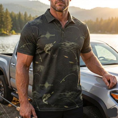 Bass Fishing Polo Shirt, Fathers Day Golf Shirts For Men BFP1007