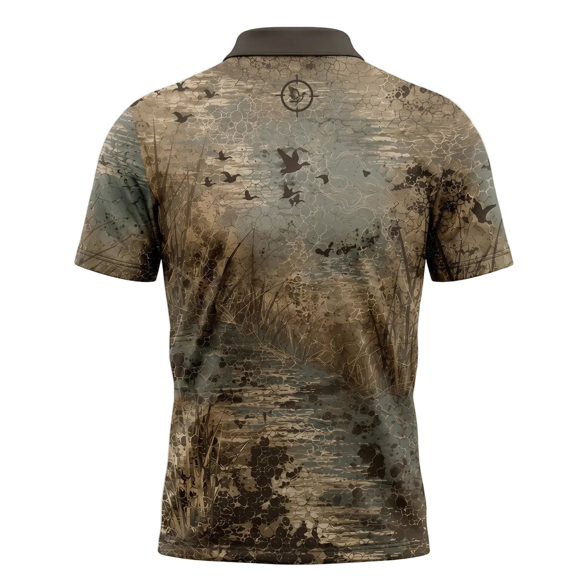 Duck Hunting Waterfowl Wetland Camo Pattern Polo Shirt DHP1004