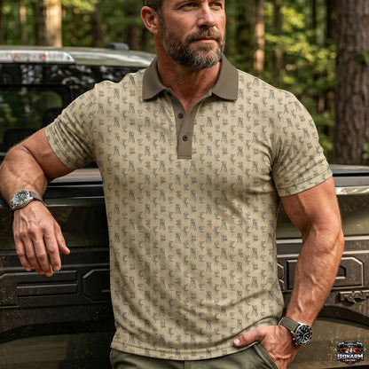 Deer Stand Micro Pattern Polo Shirt DP1005