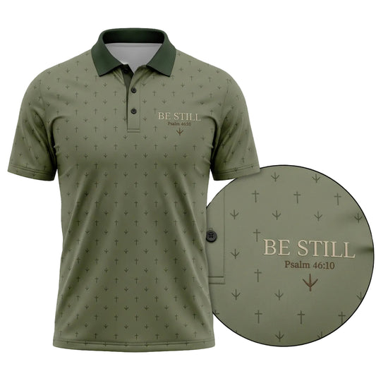 Turkey Hunting Christian Cross Micro Pattern Polo Shirt TP1032