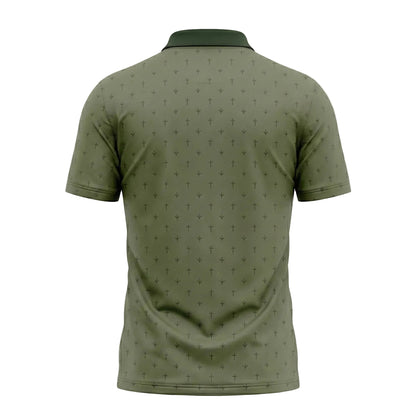 Turkey Hunting Christian Cross Micro Pattern Polo Shirt TP1032