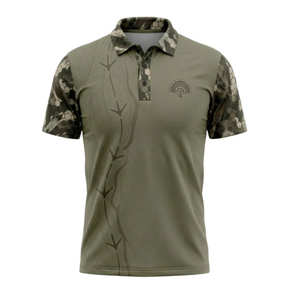 Turkey Track Performance Panel Pattern Polo Shirt TP1033