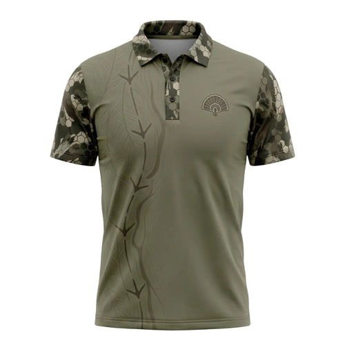 Turkey Track Performance Panel Pattern Polo Shirt TP1033
