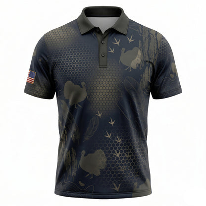 Dark Turkey Tactical Camo Pattern Polo Shirt TP1035