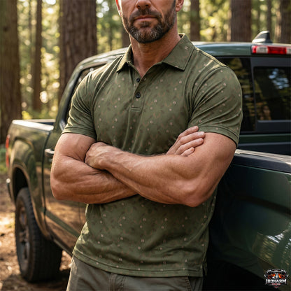Whitetail Deer Field Icon Print Polo Shirt DP1006
