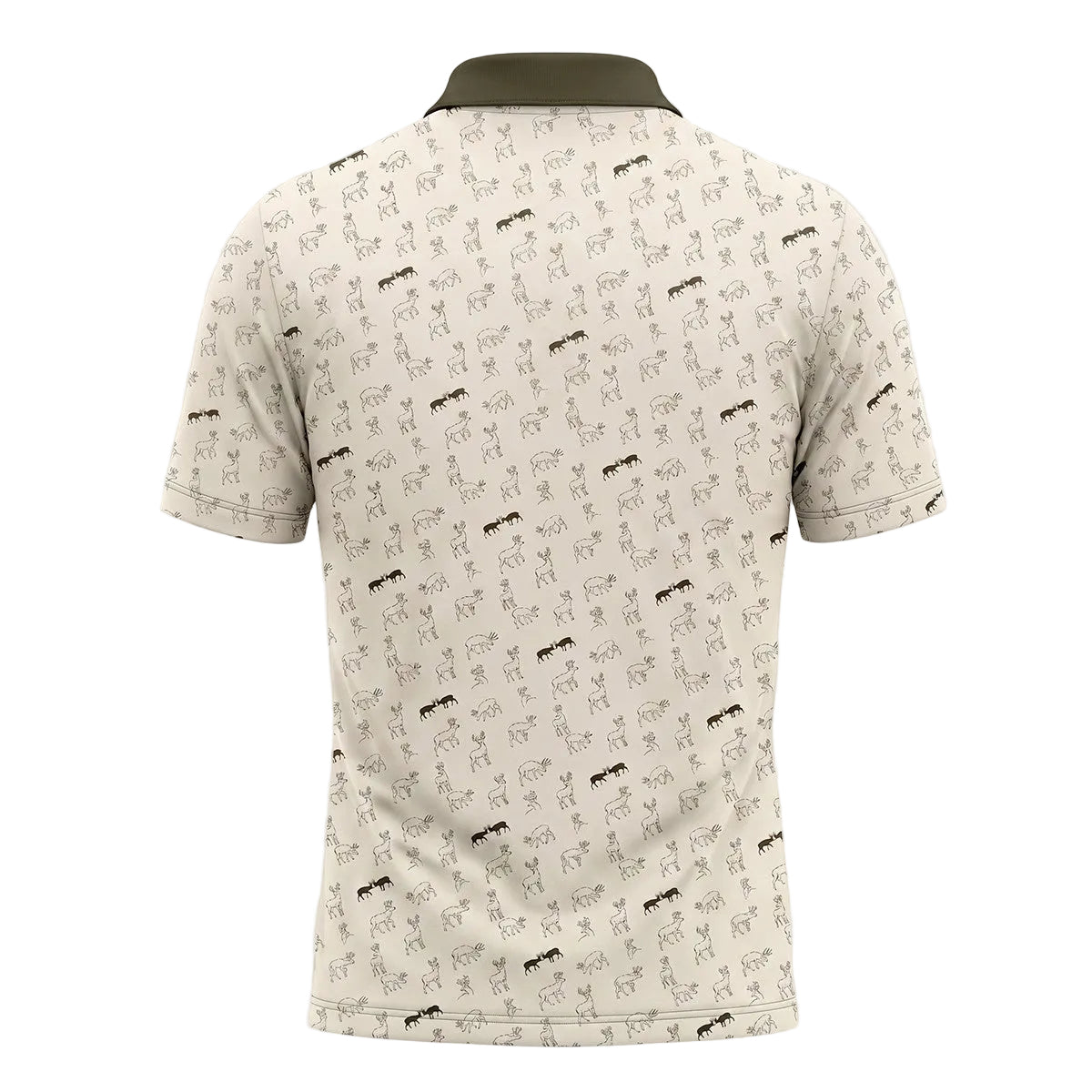 Whitetail Deer Sketch Print Polo Shirt DP1007