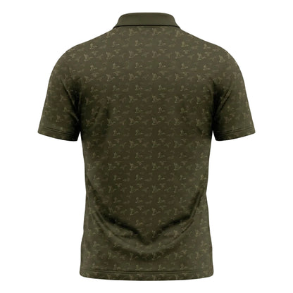 Duck Waterfowl Sketch Mini Print Polo Shirt DHP1008