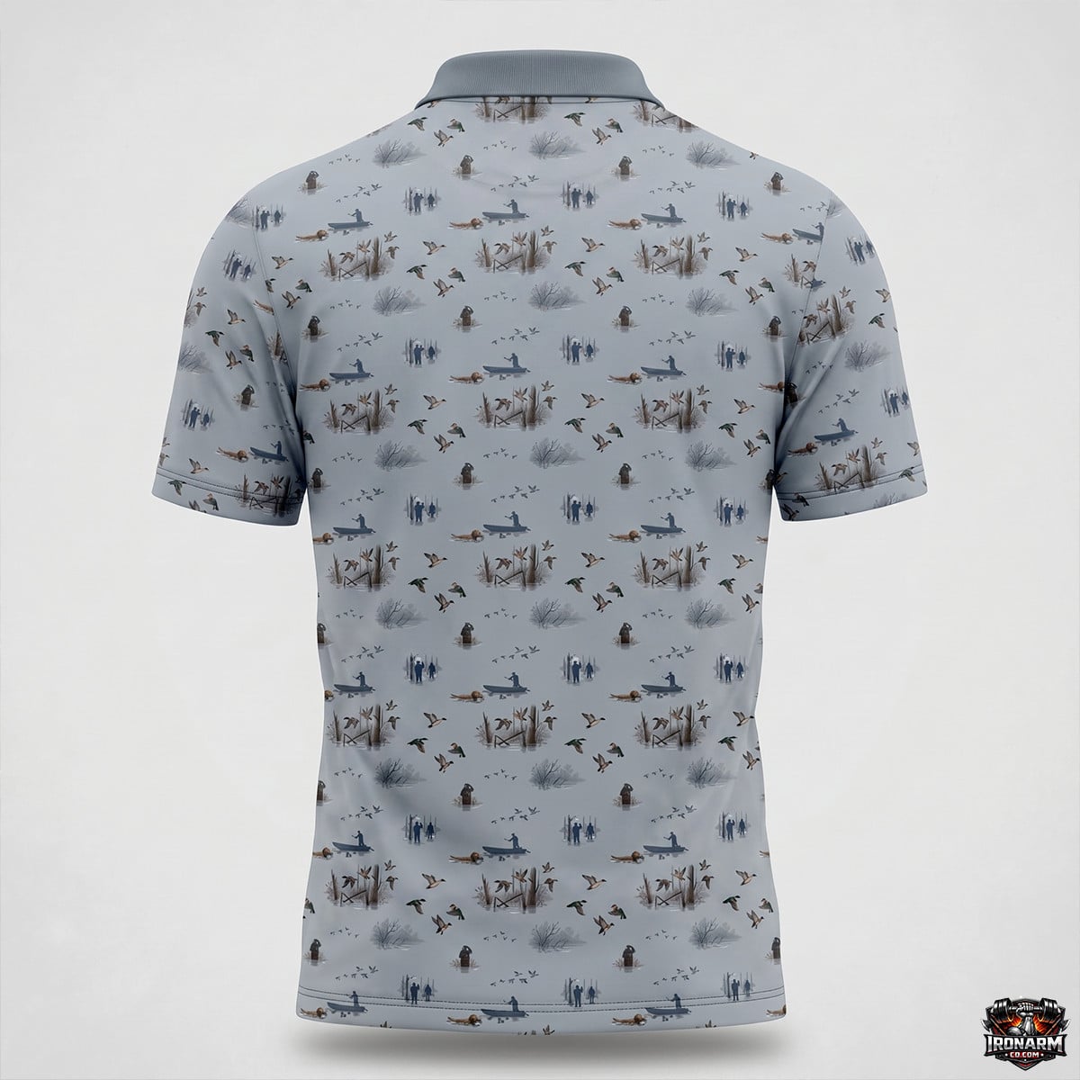 Duck Hunting Scene Micro Pattern Polo Shirt DHP1010