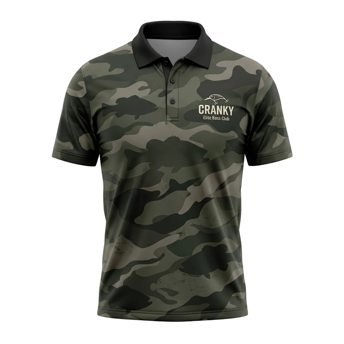 Bass Fishing Camo Pattern Polo Shirt BFP1011