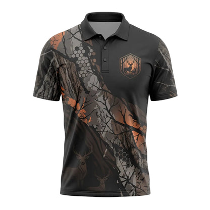 Deer Hunting Camo Pattern Polo Shirt DP1013
