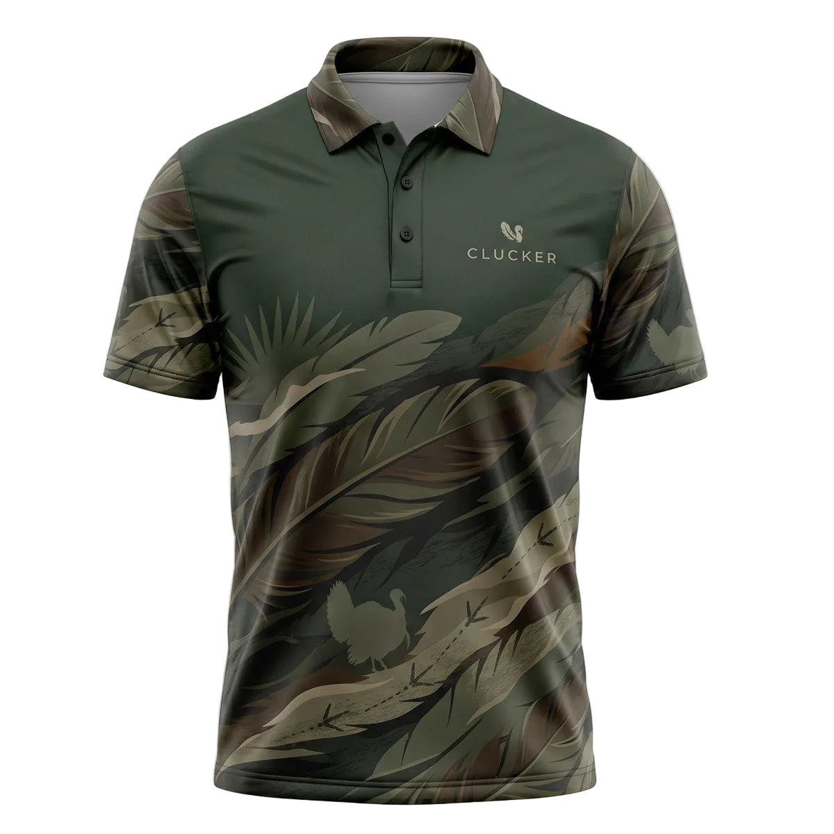 Turkey Green Hunting Feather Pattern Polo Shirt TP1038