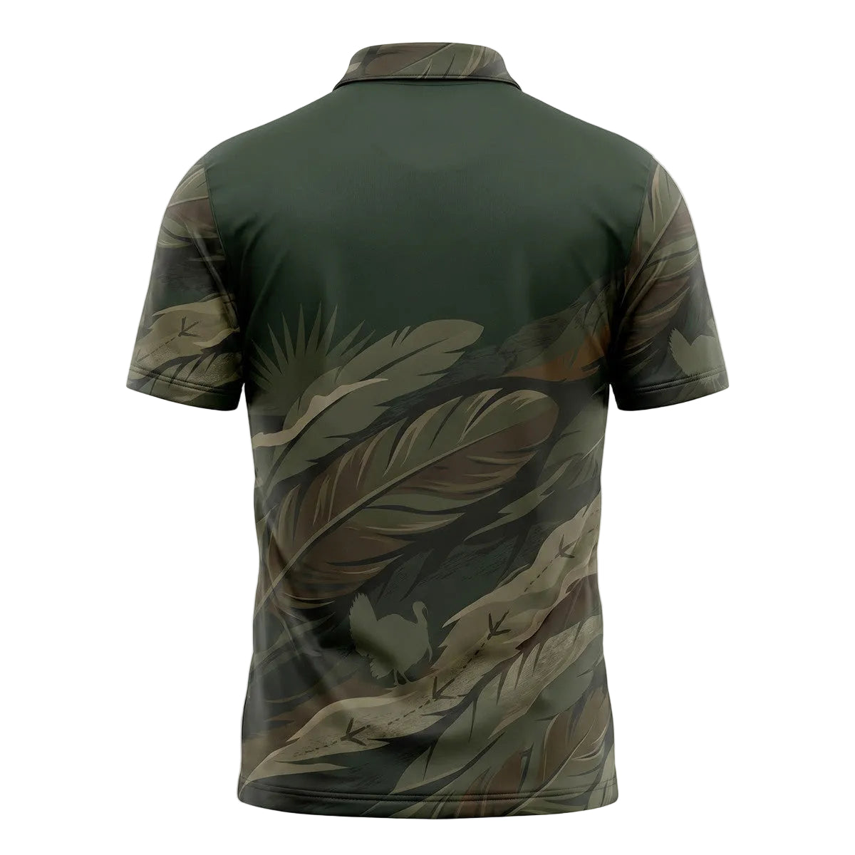 Turkey Green Hunting Feather Pattern Polo Shirt TP1038