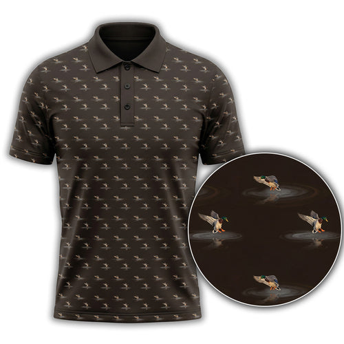 Mallard Duck Hunting Pattern Polo Shirt DHP1011
