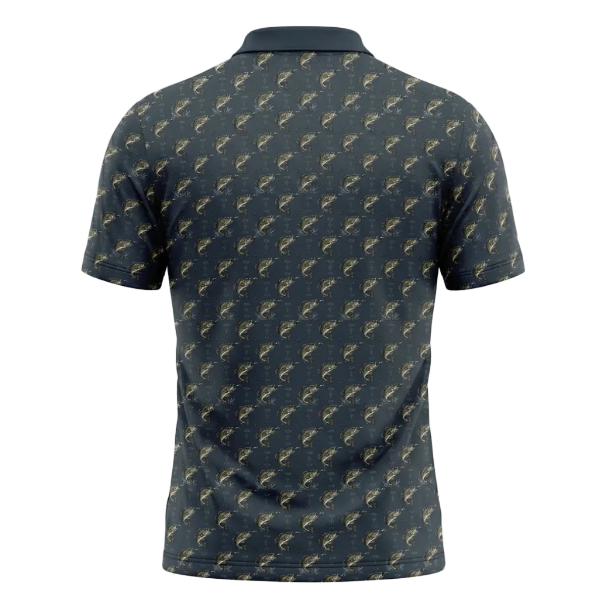 Bass Fishing Hook Pattern Polo Shirt BFP1012