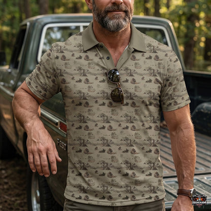 Wild Turkey Woodland Pattern Polo Shirt TP1039