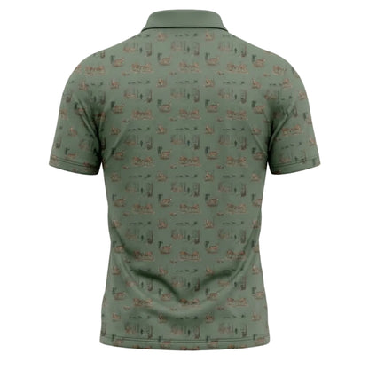 Deer Hunter Landscape Pattern Polo Shirt DP1014
