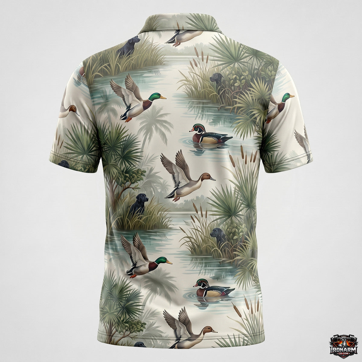 Mallard Duck Wetland Pattern Polo Shirt DHP1014