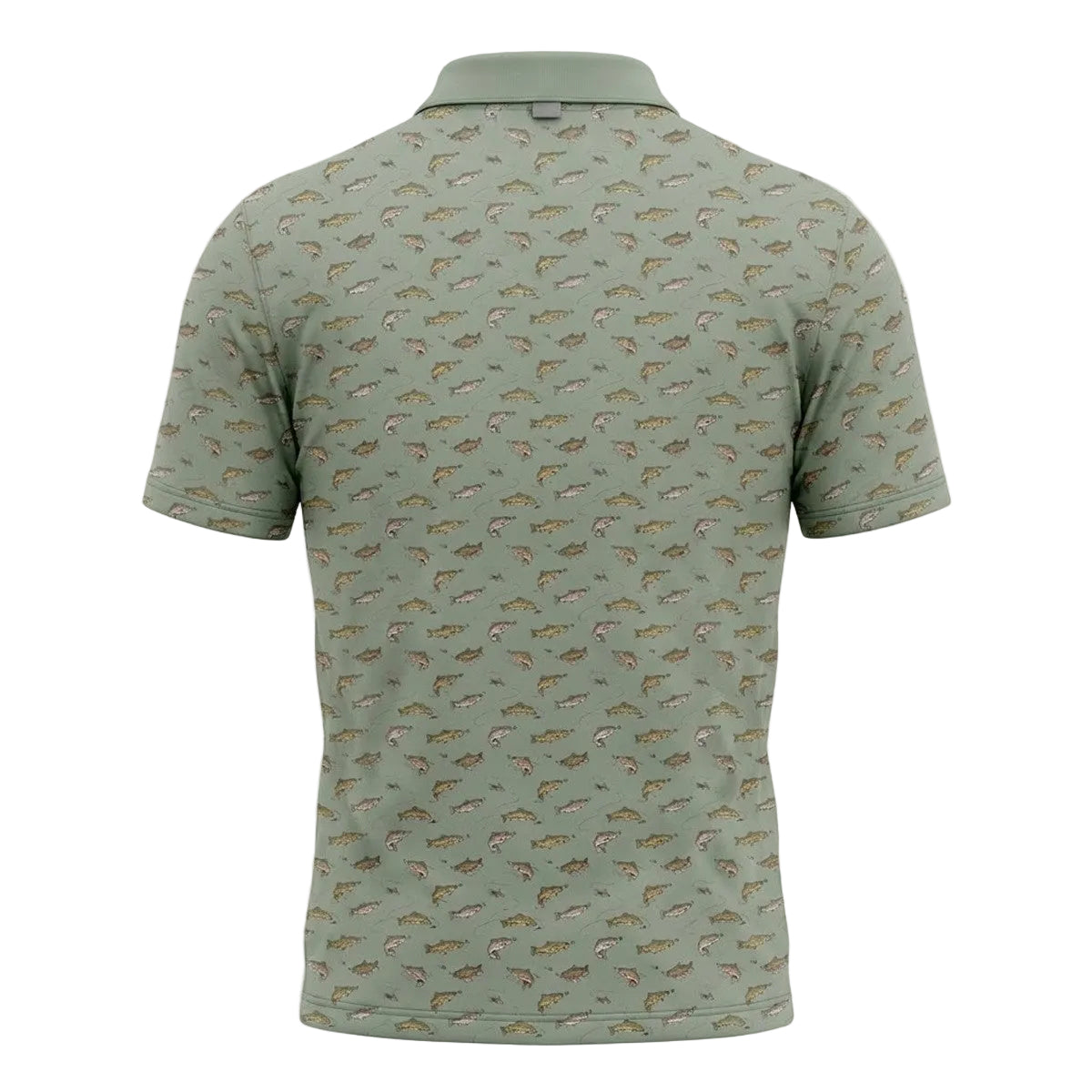 Brown Trout Fishing Pattern Polo Shirt FFP1001