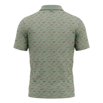 Brown Trout Fishing Pattern Polo Shirt FFP1001