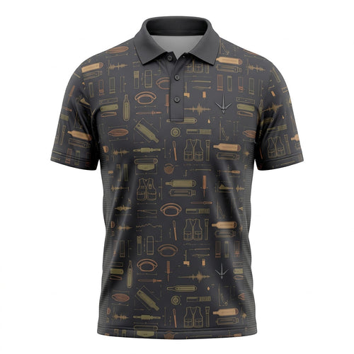 Fishing Tackle Pattern Polo Shirt TP1040