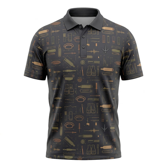 Fishing Tackle Pattern Polo Shirt TP1040