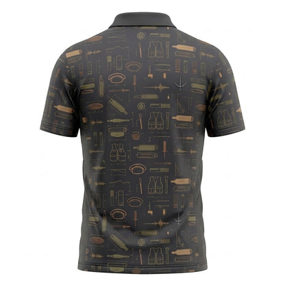 Fishing Tackle Pattern Polo Shirt TP1040