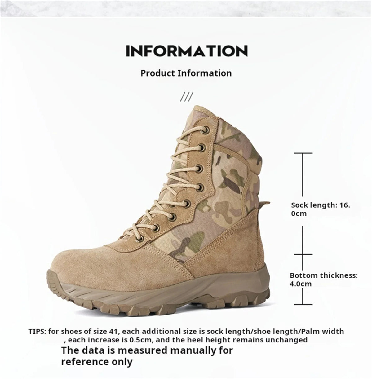 Winter Camouflage Wool Lining Warm Hunting Boots Men's Outdoor Non-Slip Waterproof Snow Shoes Hiking Mountaineering Boots