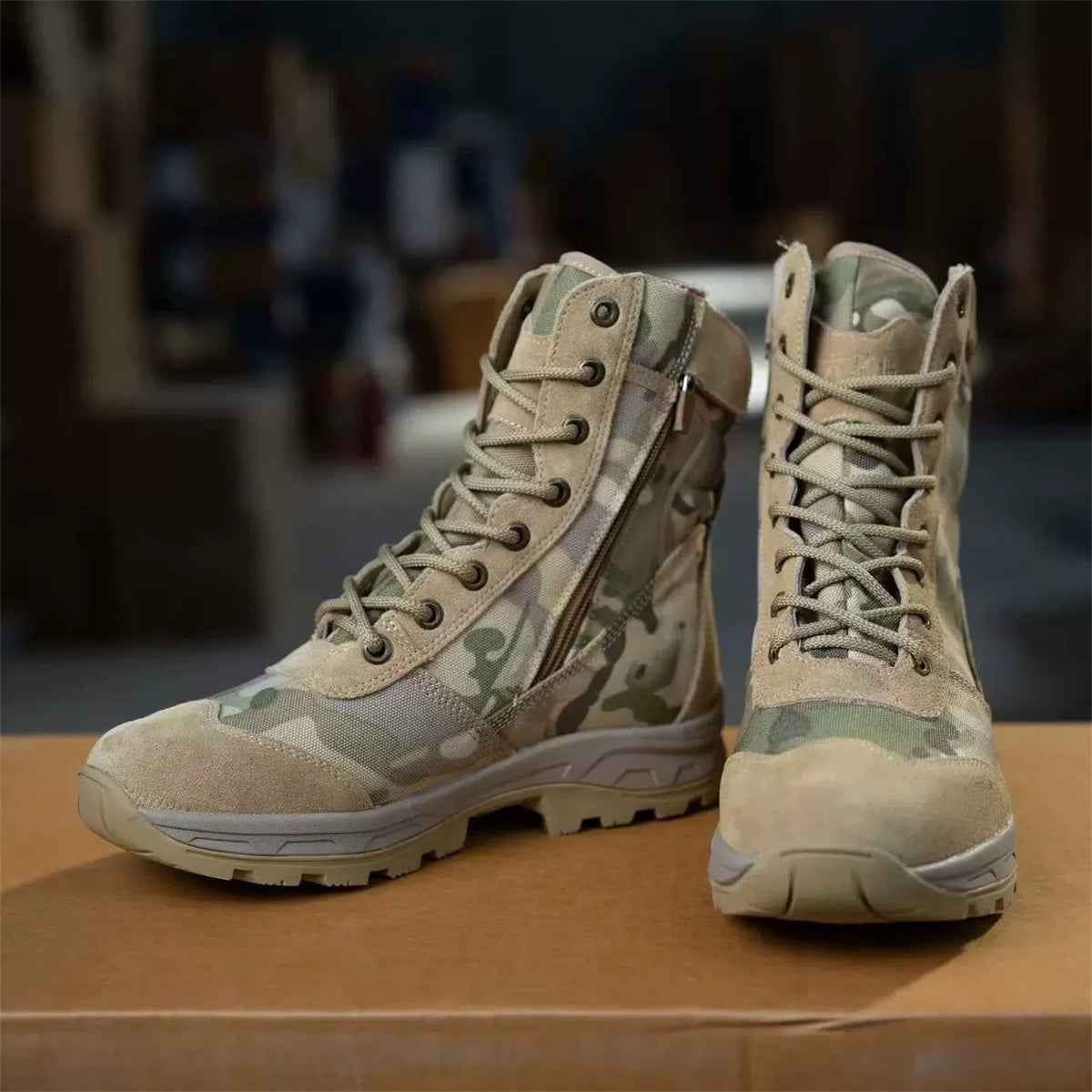 Outdoor Desert Tactical Boots Men's Camouflage Hunting Boots High-Top Non-Slip Wear-Resistant Mountaineering Hiking Shoes