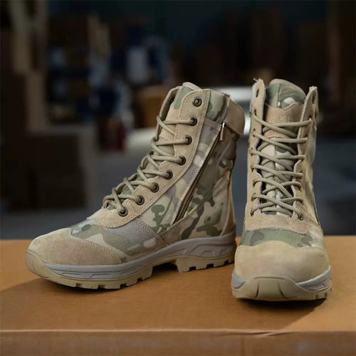 Outdoor Desert Tactical Boots Men's Camouflage Hunting Boots High-Top Non-Slip Wear-Resistant Mountaineering Hiking Shoes
