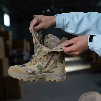 Outdoor Desert Tactical Boots Men's Camouflage Hunting Boots High-Top Non-Slip Wear-Resistant Mountaineering Hiking Shoes