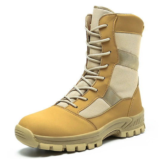 High-Top Desert Tactical Boots Men's Camouflage Hunting Boots Outdoor Non-Slip Wear-Resistant Mountaineering Hiking Shoes