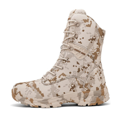 High-Top Camouflage Men's Hunting Boots Breathable Tactical Shoes Outdoor Hiking Training Wear-Resistant Mountaineering Boots