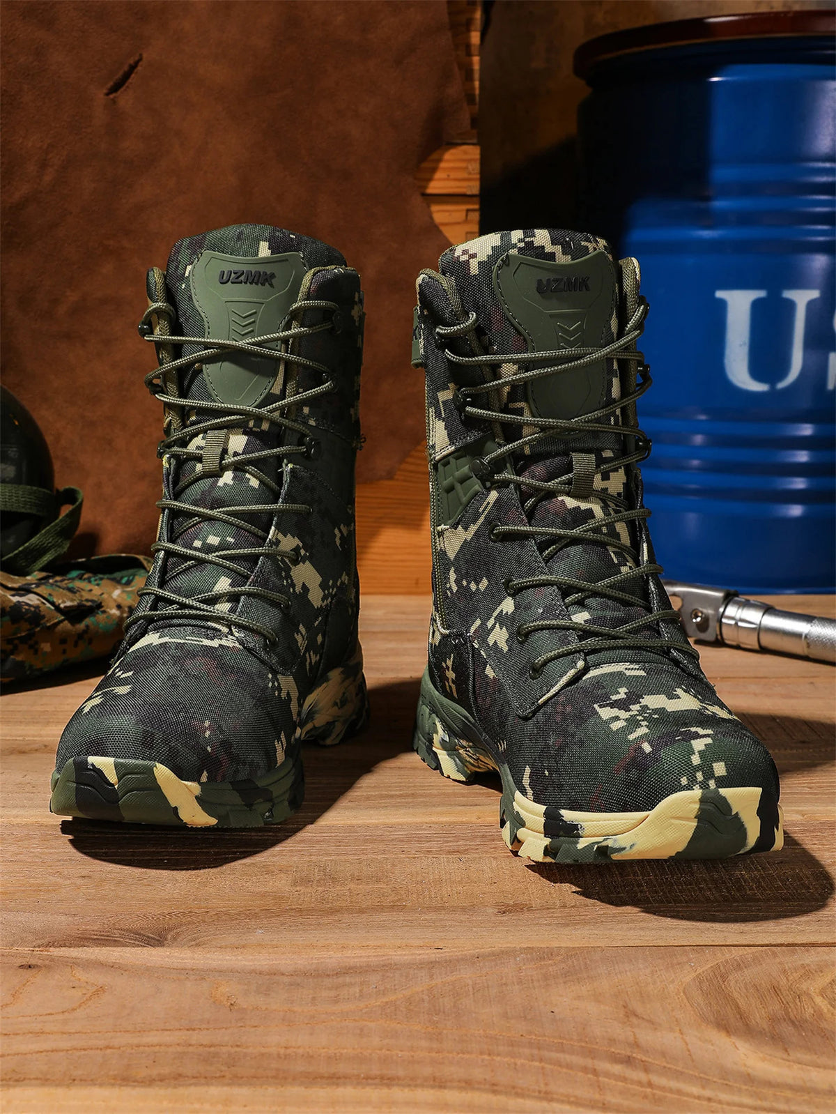 High-Top Camouflage Men's Hunting Boots Breathable Tactical Shoes Outdoor Hiking Training Wear-Resistant Mountaineering Boots