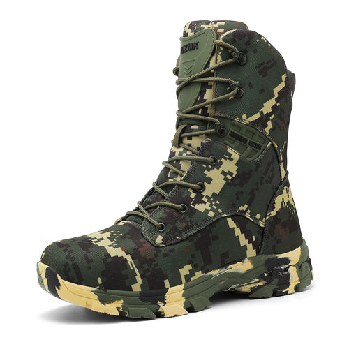 High-Top Camouflage Men's Hunting Boots Breathable Tactical Shoes Outdoor Hiking Training Wear-Resistant Mountaineering Boots