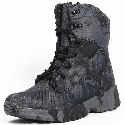 Hunting Boots Men's High-Top Camouflage Breathable Tactical Shoes Outdoor Hiking Wear-Resistant Waterproof Mountaineering Boots