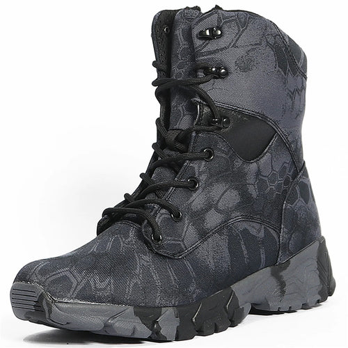 Hunting Boots Men's High-Top Camouflage Breathable Tactical Shoes Outdoor Hiking Wear-Resistant Waterproof Mountaineering Boots