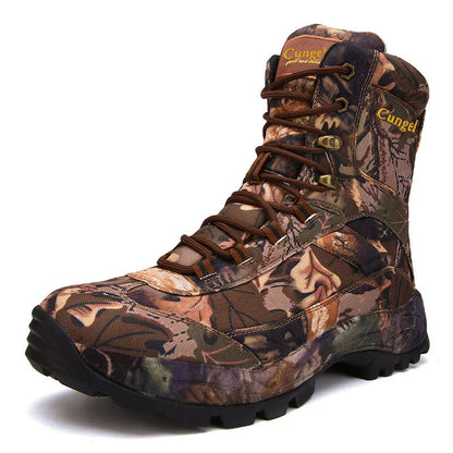 Outdoor Camouflage Hunting Boots Men's Mountaineering Hiking Shoes Waterproof Non-Slip Training Tactical Boots