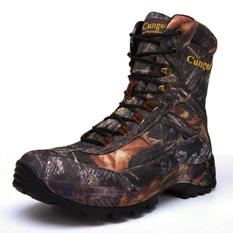 Outdoor Camouflage Hunting Boots Men's Mountaineering Hiking Shoes Waterproof Non-Slip Training Tactical Boots