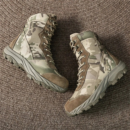 Winter Wool Lining Thermal Camouflage Hunting Boots Men's Outdoor Non-Slip Waterproof Snow Shoes High-Top Mountaineering Boots