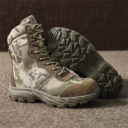 Winter Wool Lining Thermal Camouflage Hunting Boots Men's Outdoor Non-Slip Waterproof Snow Shoes High-Top Mountaineering Boots