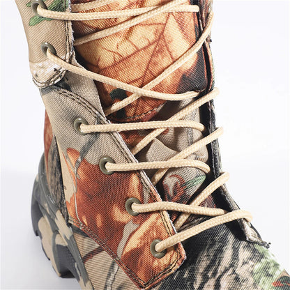High-Top Men's Camouflage Hunting Boots Breathable Tactical Desert Shoes Outdoor Wear-Resistant Hiking Mountaineering Boots