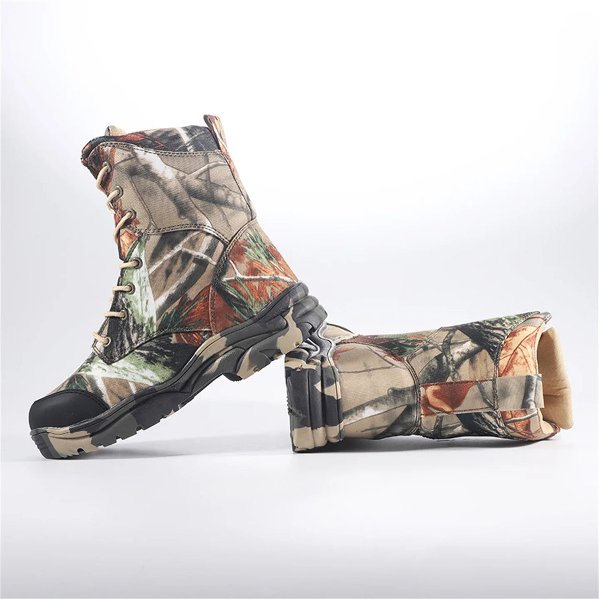 High-Top Men's Camouflage Hunting Boots Breathable Tactical Desert Shoes Outdoor Wear-Resistant Hiking Mountaineering Boots