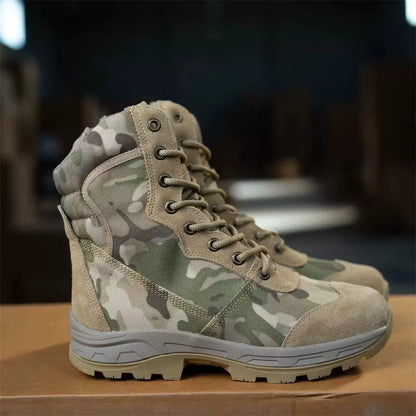 Men's Large Size Camouflage Desert Tactical Boots Outdoor Mountaineering Hiking Shoes Non-Slip Wear-Resistant Hunting Boots