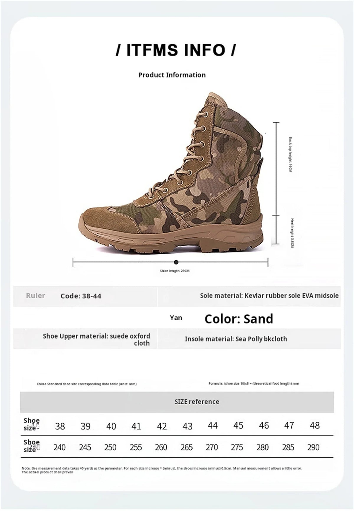 Men's Large Size Camouflage Desert Tactical Boots Outdoor Mountaineering Hiking Shoes Non-Slip Wear-Resistant Hunting Boots